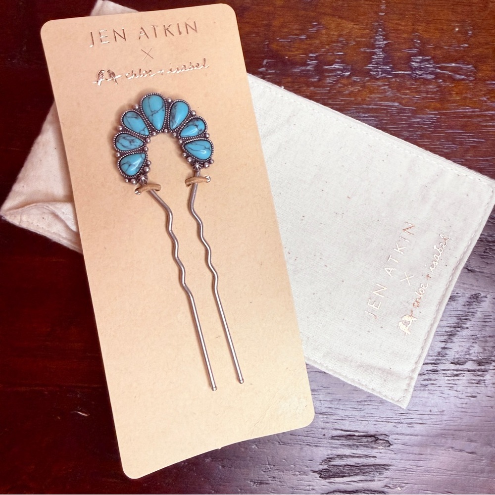 Jen Atkin x Chloe + Isabel NEW Turquoise Fan Hair Pin